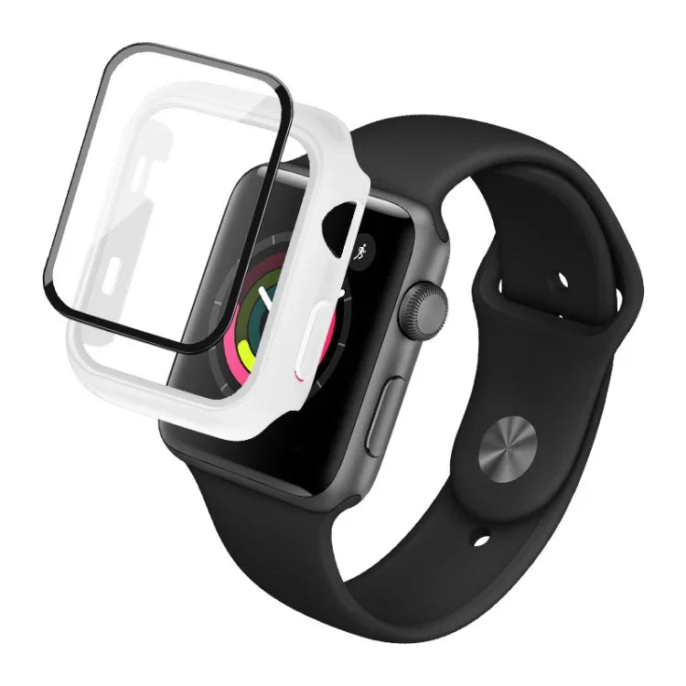Capa Protetora Antichoque IMAK em PC com Filme de Vidro Temperado, Para Apple Watch Series 6 & SE & 5 & 4 44mm, Para Apple Watch Series 3 & 2 & 1 42mm, Para Apple Watch Series 6 & SE & 5 & 4 40mm, Para Apple Watch Series 3 & 2 & 1 38mm