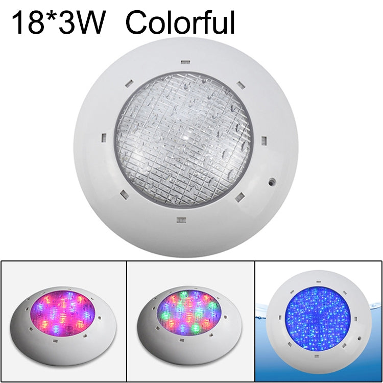 Lâmpada de Parede para Piscina em Plástico ABS, Luz Subaquática, 6W, 9W, 12W, 18W, 24W, 12x3W, 18x3W