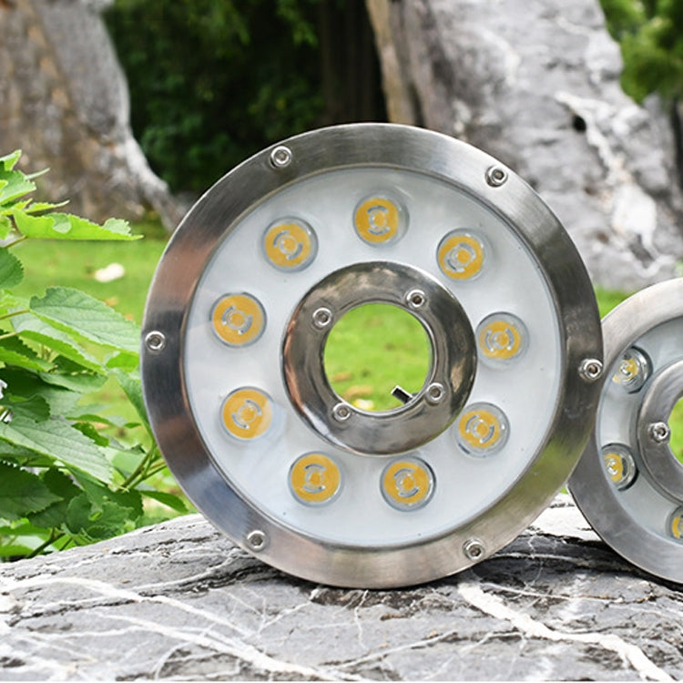 Luz de Fonte Subaquática LED em Anel de Liga de Alumínio para Paisagismo, 6W, 9W, 12W, 18W, 24W