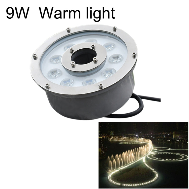 Luz de Fonte Subaquática LED em Anel de Liga de Alumínio para Paisagismo, 6W, 9W, 12W, 18W, 24W