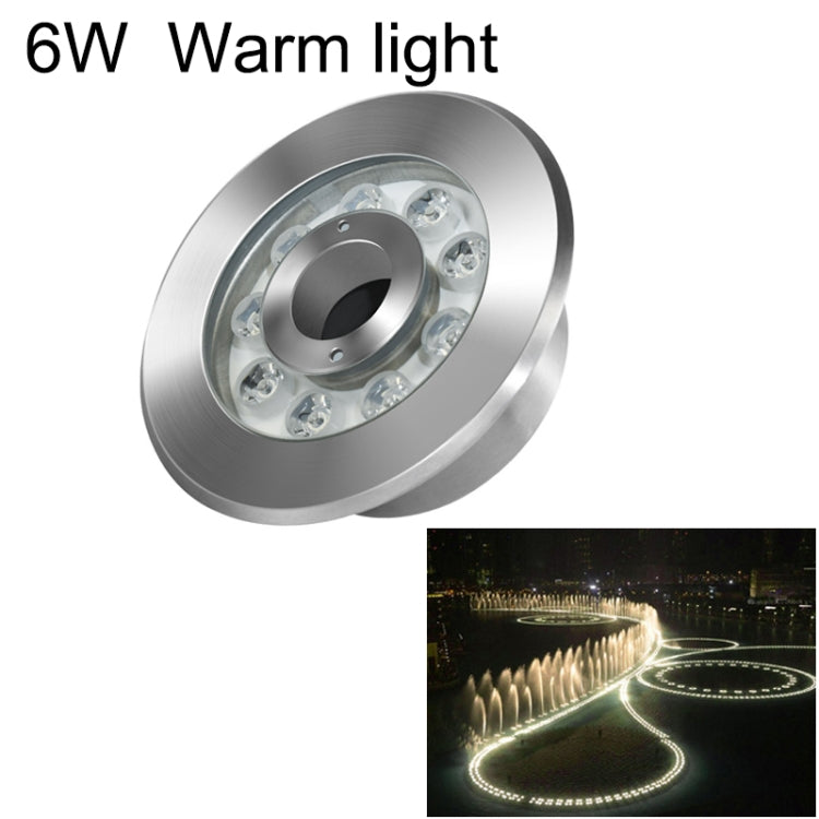 Luz de Fonte Subaquática LED em Anel de Aço Inoxidável para Paisagismo, 6W, 9W, 12W, 18W, 24W