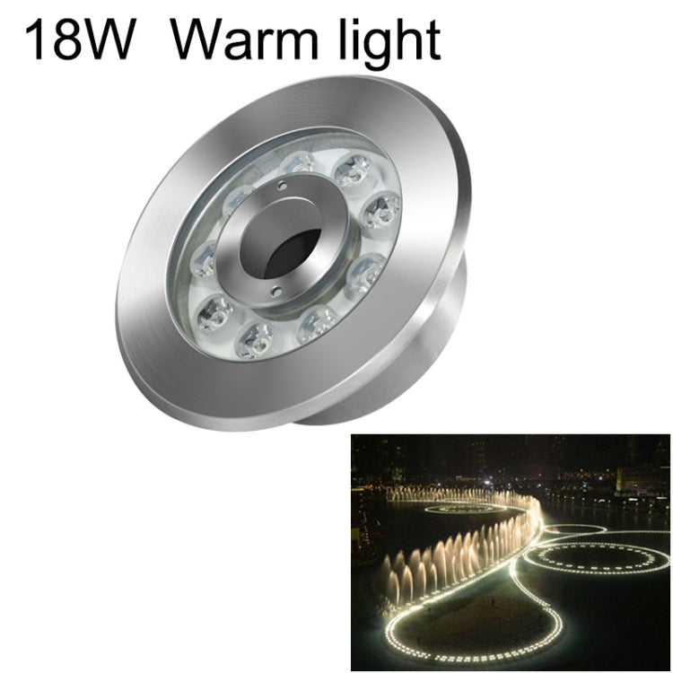 Luz de Fonte Subaquática LED em Anel de Aço Inoxidável para Paisagismo, 6W, 9W, 12W, 18W, 24W