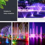 Luz de Fonte Subaquática LED em Anel Colorido de Aço Inoxidável para Paisagismo, 9W, 12W, 24W