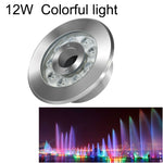 Luz de Fonte Subaquática LED em Anel Colorido de Aço Inoxidável para Paisagismo, 9W, 12W, 24W