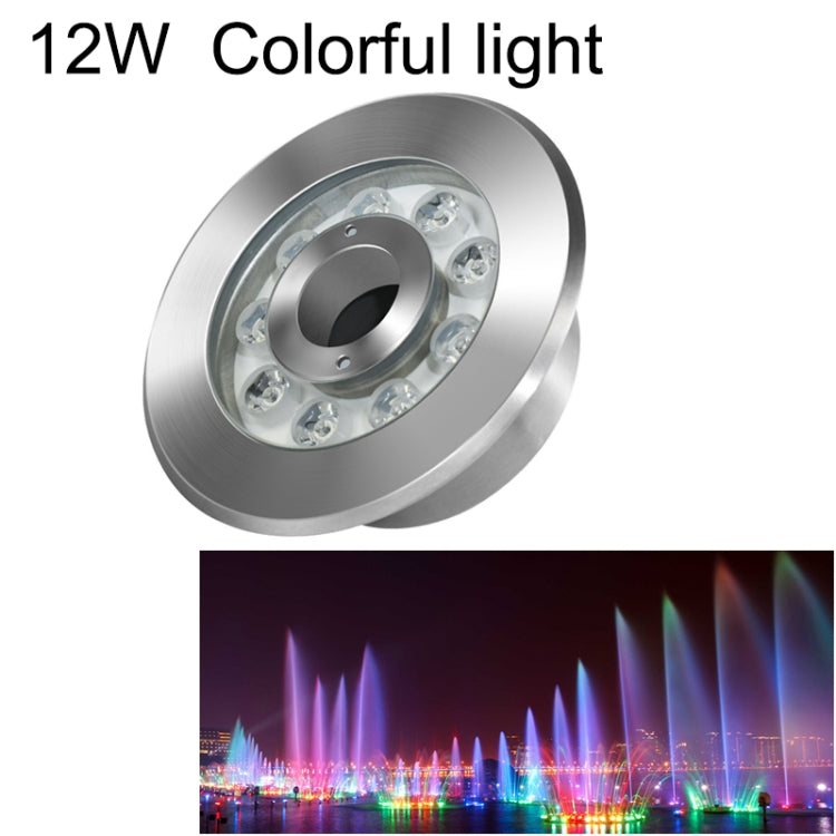 Luz de Fonte Subaquática LED em Anel Colorido de Aço Inoxidável para Paisagismo, 9W, 12W, 24W