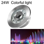 Luz de Fonte Subaquática LED em Anel Colorido de Aço Inoxidável para Paisagismo, 9W, 12W, 24W