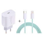 Carregador de Viagem SDC-20W PD USB-C / Tipo-C + Cabo de Dados 1m 12W USB-C / Tipo-C para 8 Pinos, Ficha UE, EUA