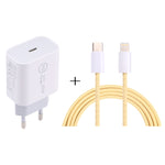 Carregador de Viagem SDC-20W PD USB-C / Tipo-C + Cabo de Dados 1m 12W USB-C / Tipo-C para 8 Pinos, Ficha UE, EUA