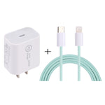 Carregador de Viagem SDC-20W PD USB-C / Tipo-C + Cabo de Dados 1m 12W USB-C / Tipo-C para 8 Pinos, Ficha UE, EUA