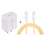 Carregador de Viagem SDC-20W PD USB-C / Tipo-C + Cabo de Dados 1m 20W USB-C / Tipo-C para 8 Pinos, Ficha UE, EUA
