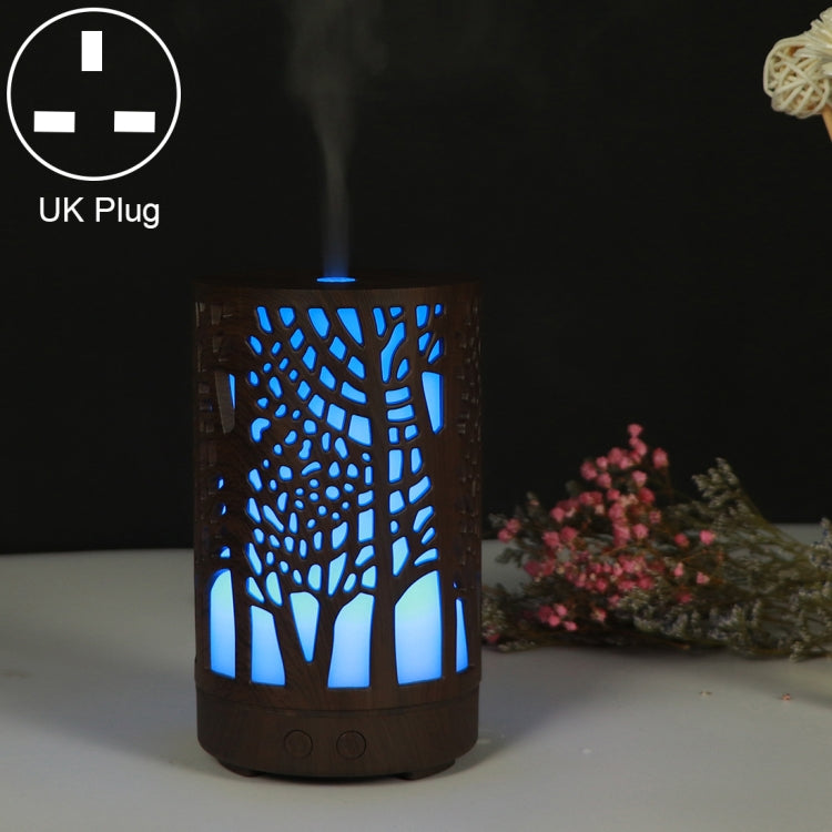 Humidificador Ultrassónico de 200ml com Padrão de Floresta Recortado em Madeira para Óleo Essencial, USB, Plugue AU, Plugue UK, Plugue US