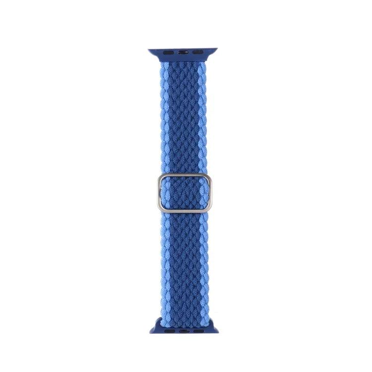 Correia de Relógio em Nylon Tecido Listrado Ajustável para Apple Watch Series, 7 41mm / 6&SE&5&4 40mm / 3&2&1 38mm, 7 45mm / 6&SE&5&4 44mm / 3&2&1 42mm