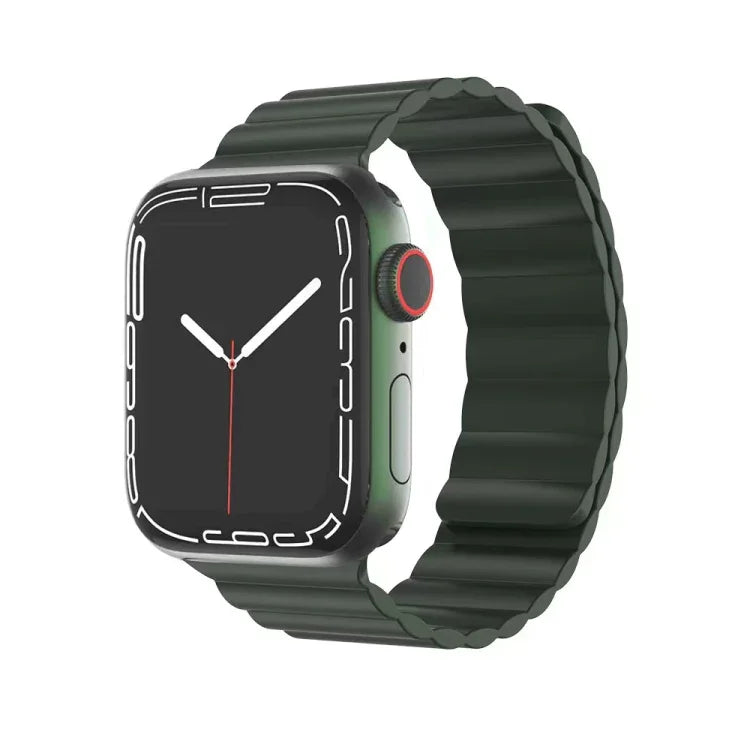 Pulseira Magnética em Silicone Líquido Mutural para Apple Watch Series, 7 41mm / 6&SE&5&4 40mm / 3&2&1 38mm, 7 45mm / 6&SE&5&4 44mm / 3&2&1 42mm
