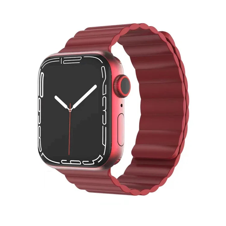 Pulseira Magnética em Silicone Líquido Mutural para Apple Watch Series, 7 41mm / 6&SE&5&4 40mm / 3&2&1 38mm, 7 45mm / 6&SE&5&4 44mm / 3&2&1 42mm