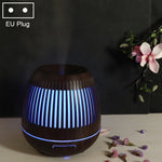 400ml Hollow-out LED Humidifier Wood Grain Air Purifier Aromatherapy Machine with Colorful LED Light, EU Plug, UK Plug, US Plug