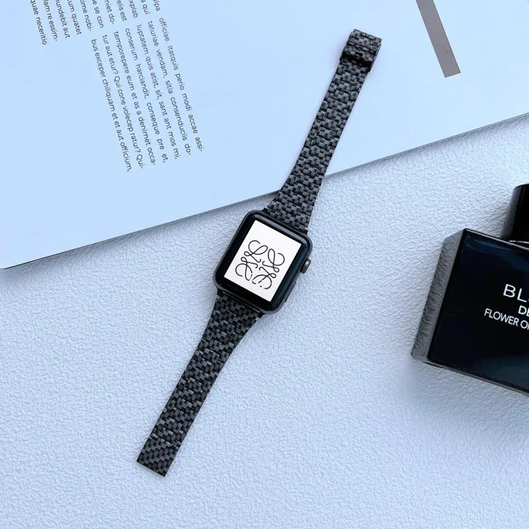 Pulseira de Relógio em Fibra de Carbono para Cintura Pequena para Apple Watch Series, 7 41mm / 6&SE&5&4 40mm / 3&2&1 38mm