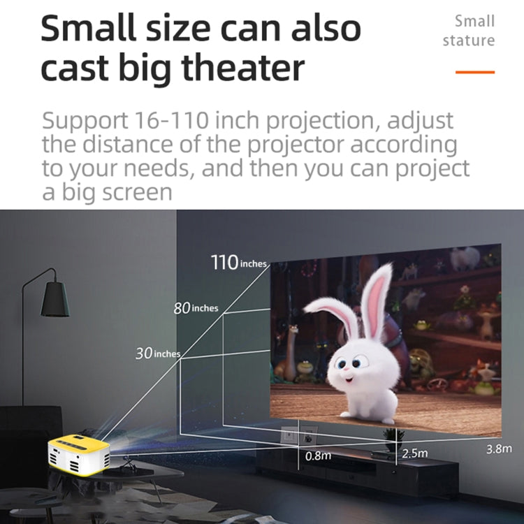 Projetor Digital LED HD Portátil T20 320x240 400 Lumens para Cinema em Casa, Versão de Ecrã Igual, Ficha US, Versão de Ecrã Igual, Ficha UE, Versão de Ecrã Igual, Ficha UK, Versão de Ecrã Igual, Ficha AU, Versão de Ecrã Igual