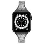 Pulseira de Couro com Diamantes para Apple Watch Series, 7 41mm / 6&SE&5&4 40mm / 3&2&1 38mm, 7 45mm / 6&SE&5&4 44mm / 3&2&1 42mm