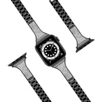Pulseira de Couro com Diamantes para Apple Watch Series, 7 41mm / 6&SE&5&4 40mm / 3&2&1 38mm, 7 45mm / 6&SE&5&4 44mm / 3&2&1 42mm