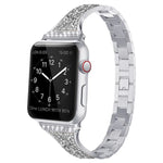 Pulseira de Couro com Diamantes para Apple Watch Series, 7 41mm / 6&SE&5&4 40mm / 3&2&1 38mm, 7 45mm / 6&SE&5&4 44mm / 3&2&1 42mm