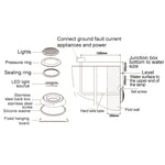 Lâmpada de Parede para Piscina em ABS, Luz Subaquática LED, 6W, 9W, 12W, 15W, 18W, 24W