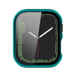 Capa Protetora PC Antichoque com Revestimento Eletroplástico e Filme de Vidro Temperado, Para Apple Watch Series 9 / 8 / 7 41mm, Para Apple Watch Series 9 / 8 / 7 45mm