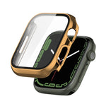 Capa Protetora PC Antichoque com Revestimento Eletroplástico e Filme de Vidro Temperado, Para Apple Watch Series 9 / 8 / 7 41mm, Para Apple Watch Series 9 / 8 / 7 45mm