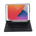 A07B-A Capa de Couro para Teclado Bluetooth com Teclas Quadradas e Textura de Pele de Cordeiro com Controlo Tátil para iPad, Para iPad 9,7 2018 & 2017 / Pro 9,7 polegadas / Air 2, Para iPad Pro 10,5 polegadas / 10,2 2021 & 2020 & 2019 / Air 3