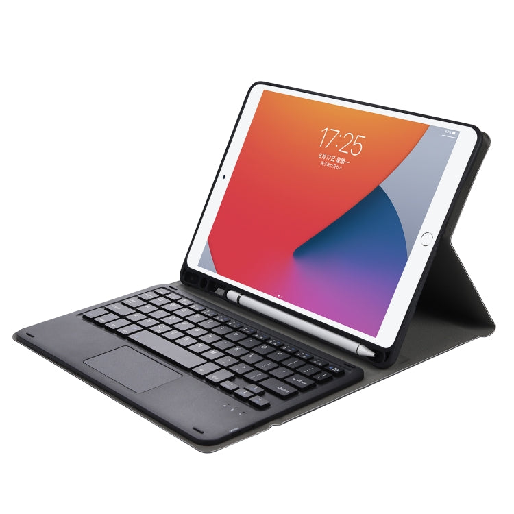 A07B-A Capa de Couro para Teclado Bluetooth com Teclas Quadradas e Textura de Pele de Cordeiro com Controlo Tátil para iPad, Para iPad 9,7 2018 & 2017 / Pro 9,7 polegadas / Air 2, Para iPad Pro 10,5 polegadas / 10,2 2021 & 2020 & 2019 / Air 3