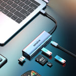 Estação de ancoragem HUB multifunções amalink 95120D Type-C / USB-C para SD/TF + 3 portas USB + PD 3.0, 95120D