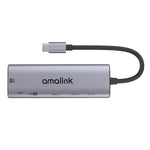 HUB multifunções amalink 95126 Type-C / USB-C para HDMI duplo + 2 portas USB + PD 3.0, 95126