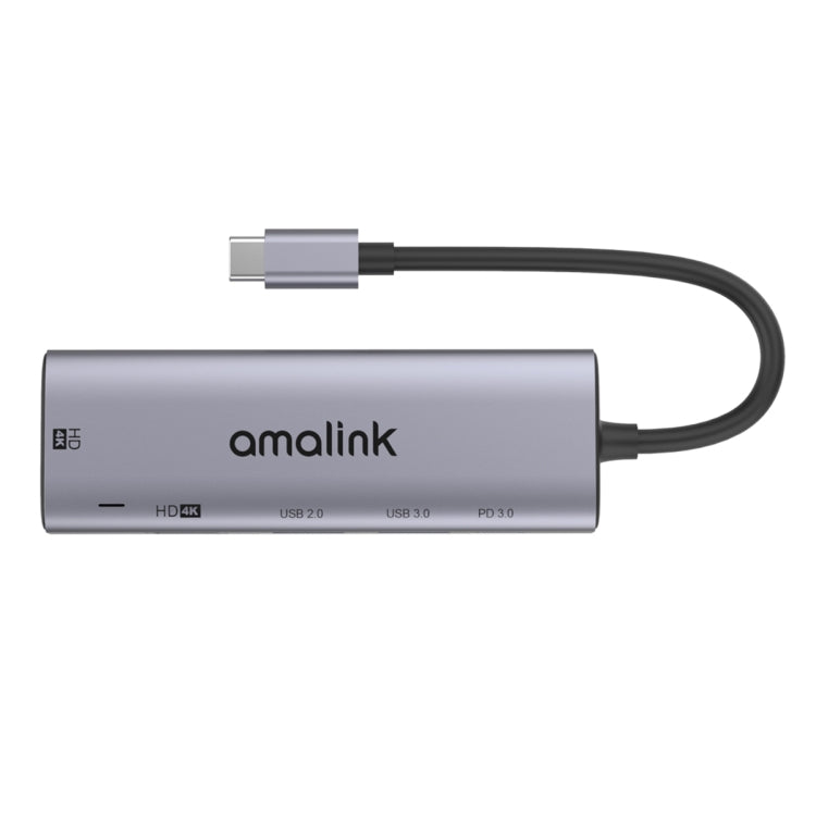 HUB multifunções amalink 95126 Type-C / USB-C para HDMI duplo + 2 portas USB + PD 3.0, 95126