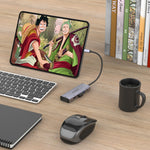 HUB multifunções amalink 95126 Type-C / USB-C para HDMI duplo + 2 portas USB + PD 3.0, 95126