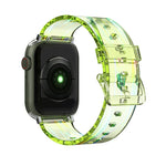 Pulseira de Silicone Transparente e Colorida para Apple Watch Series, 7 45mm / 6 & SE & 5 & 4 44mm / 3 & 2 & 1 42mm, 7 41mm / 6 & SE & 5 & 4 40mm / 3 & 2 & 1 38mm