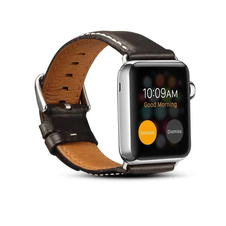 Bracelete de Relógio em Pele de Vaca Retro com Cera de Óleo, Para Apple Watch Série, Para Apple Watch Série 5