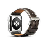 Bracelete de Relógio em Pele de Vaca Retro com Cera de Óleo, Para Apple Watch Série, Para Apple Watch Série 5