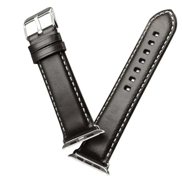 Bracelete de Relógio em Pele de Vaca Retro com Cera de Óleo, Para Apple Watch Série, Para Apple Watch Série 5