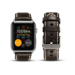 Bracelete de Relógio em Pele de Vaca Retro com Cera de Óleo, Para Apple Watch Série, Para Apple Watch Série 5