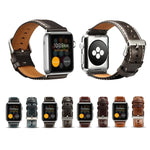 Bracelete de Relógio em Pele de Vaca Retro com Cera de Óleo, Para Apple Watch Série, Para Apple Watch Série 5