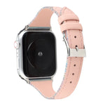 Bracelete de Relógio em Pele Genuína com Risca de Costura, Para Apple Watch Série, Para Apple Watch Série 5