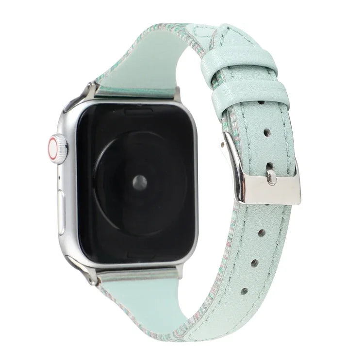 Bracelete de Relógio em Pele Genuína com Risca de Costura, Para Apple Watch Série, Para Apple Watch Série 5