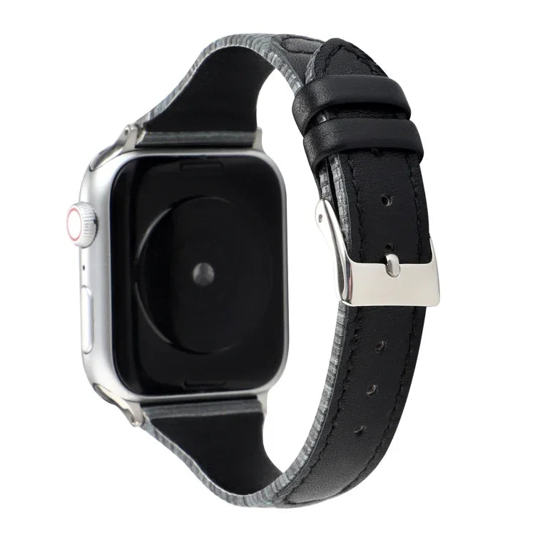 Bracelete de Relógio em Pele Genuína com Risca de Costura, Para Apple Watch Série, Para Apple Watch Série 5