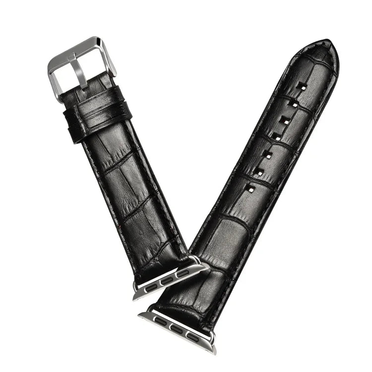 Correia de Relógio em Pele de Vaca com Textura de Crocodilo, Para Apple Watch Series, Para Apple Watch Series 5
