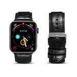 Correia de Relógio em Pele de Vaca com Textura de Crocodilo, Para Apple Watch Series, Para Apple Watch Series 5