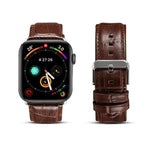 Correia de Relógio em Pele de Vaca com Textura de Crocodilo, Para Apple Watch Series, Para Apple Watch Series 5