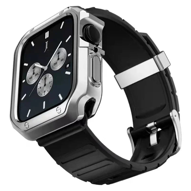 Conjunto de Pulseira de Silicone + Capa para Relógio, Para Apple Watch Series 9 / 8 / 7 41mm, Para Apple Watch Series 9 / 8 / 7 45mm