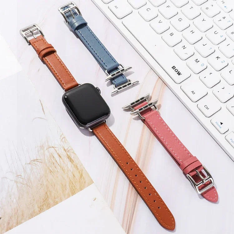 Pulseira de Couro de Vaca 14mm para Apple Watch Series, 7 41mm/6&SE&5&4 40mm/3&2&1 38mm, 7 45mm/6&SE&5&4 44mm/3&2&1 42mm