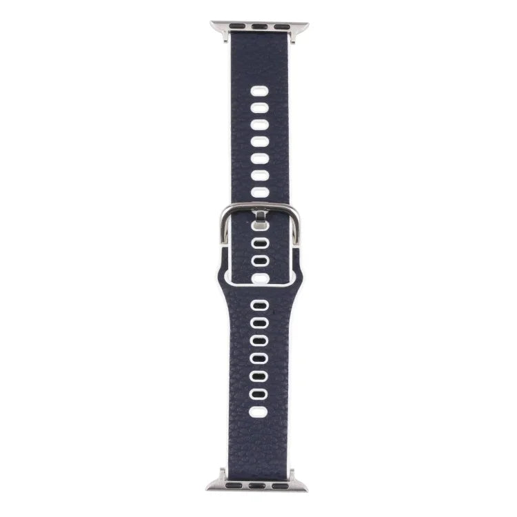 Pulseira de TPU com Textura Litchi para Apple Watch Series, 7 41mm / 6&SE&5&4 40mm / 3&2&1 38mm, 7 45mm / 6&SE&5&4 44mm / 3&2&1 42mm