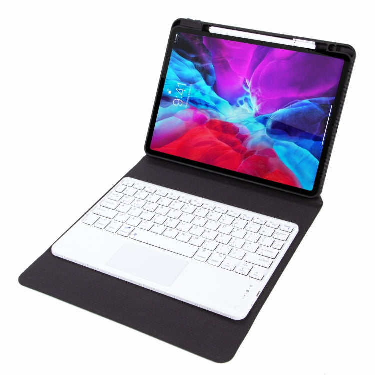 H-102C Teclado Bluetooth com Capa de Couro e Suporte Traseiro Dobrável em Três Partes, Para iPad 10,2 2020 & 2019 / Pro 10,5 polegadas
