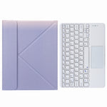 H-102C Teclado Bluetooth com Capa de Couro e Suporte Traseiro Dobrável em Três Partes, Para iPad 10,2 2020 & 2019 / Pro 10,5 polegadas